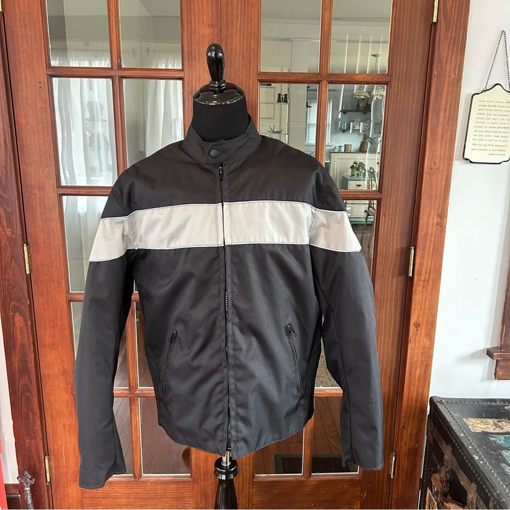 Zony Inc Black Fabric Motorcycle Riding Jacket W/Liner Mens Size XL